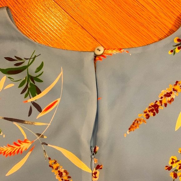 RACHEL Rachel Roy NWT Light Blue Floral Long Sleeve Mini Dress Minor Flaw - Picture 9 of 9